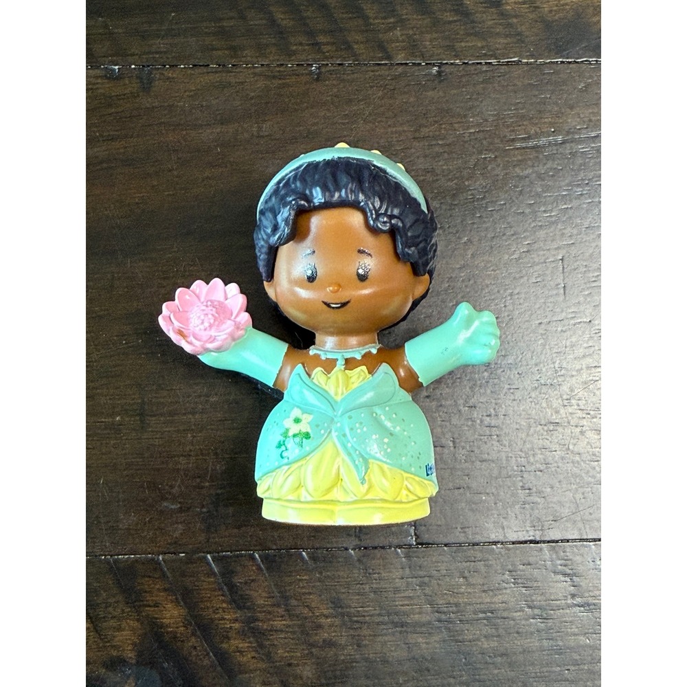 Disney Little People Princess Tiana Figure Flower Green Dress Doll